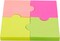 4A 3 Packs Puzzle Shaped Sticky Notes, 2 7/8 x 2 4/7 Inches, 4 Colors, Cute Sticky Notes Colorful Fun Memo Pads for Office, School, Home, 100 Sheets/Pad, 4 Pads/Pack, 1200 Sheets Total, 4A 5020x3